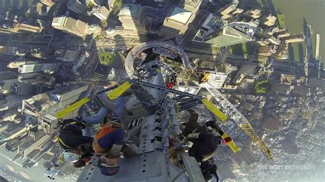 Birds Eye View Of Final Piece Of Freedom Tower Antenna Youtube
