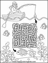 Mazes Fishing sketch template
