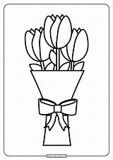 Bouquet Tulips Coloringoo sketch template