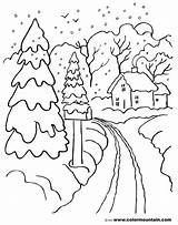 Coloring Winter Pages Christmas Scene Snow Drawing Rainy Landscape Storm Printable House Carol Kids Color Adults Snowfall Getcolorings Interior Jackson sketch template
