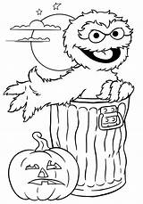 Coloring Halloween Pages Sesame Street Oscar Printable Jack Lantern Christmas Grouch Drawing Color Print Kids Award Activities Sheets Elmo Cute sketch template