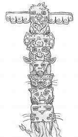 Coloring Totem Native American Cedar Poles Tree Giant Pole Pages Drawing Colouring Color Choose Board Lion Adult Kidsplaycolor sketch template