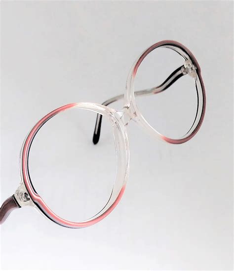 big pink round eyeglasses womens vintage 1980s designer gloria
