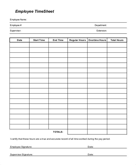 employee time sheets printable printable form templates  letter