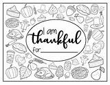 Placemat Thankful sketch template