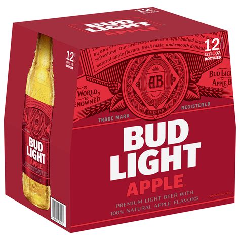 Bud Light Apple Beer 12 Pack 12 Fl Oz Bottles Walmart
