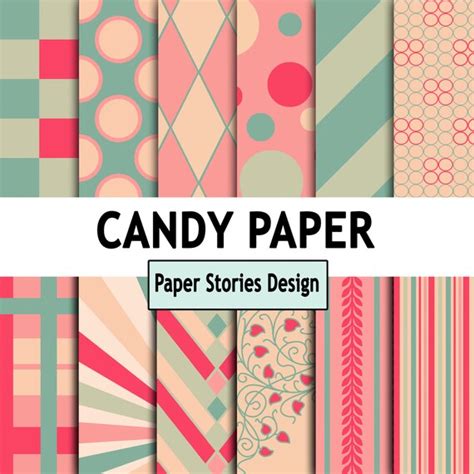 candy paper  sheets commercial  digital scrapbooking