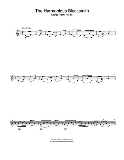 The Harmonious Blacksmith Sheet Music By George Frideric