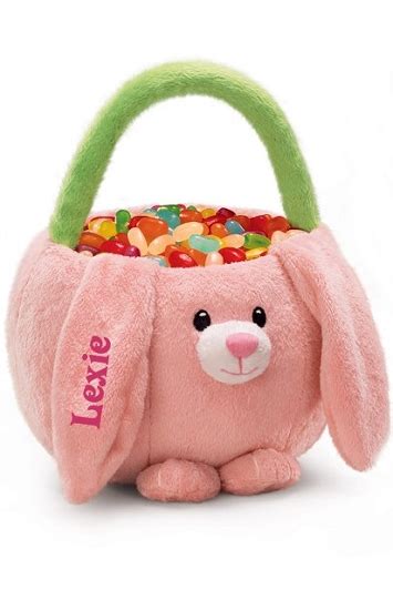 personalized pink bunny basket