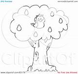 Pear Tree Partridge Clipart Coloring Outlined Illustration Royalty Pages Rf Toon Hit Coloringtop sketch template