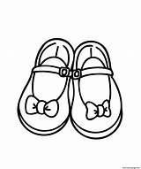 Shoes Slippers Colouring 4kids sketch template