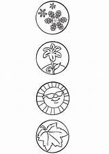 Seasons Coloring Symbols sketch template