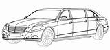 Limousine Limo Klasse Schetsen Class Autofans sketch template