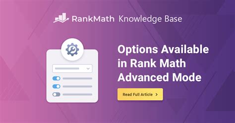 rank maths advanced mode  module options