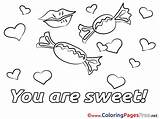 Valentine Candies Colouring Children Coloring Sheet Title sketch template