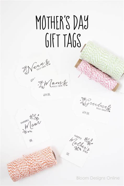 mothers day gift tags bloom designs