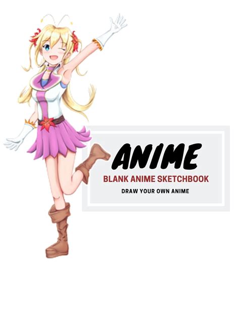 anime blank anime sketchbook     unlined pages  draw