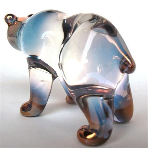 Bear Grizzly Hand Blown Glass Figurine Gold Black Bear Etsy