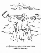 Coloring Pages Plymouth Rock Pilgrim Thanksgiving Printable Pilgrims Getcolorings Color Fun Family sketch template