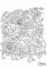Pages Coloring Flower Etsy Abstract Adult Colouring Van Afkomstig Adults Kleurplaten Mandala sketch template