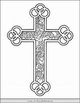 Coloring Catholic Thecatholickid Thorns Cruces Religiosas Religiosos Flowers Cruzado Cnc Cnt Símbolos sketch template