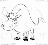 Bull Coloring Outline Clipart Yayayoyo Illustration Royalty Rf 2021 sketch template