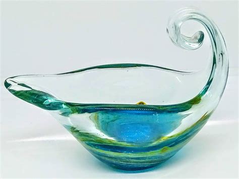 127x71mm Vintage Mdina Art Glass Bowl Mdina Glass Bowl Etsy