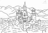 Coloring Neuschwanstein Castle 567px 39kb sketch template