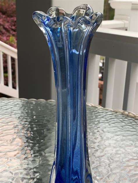 Vintage Clear Glass Fluted Vase Glass Designs