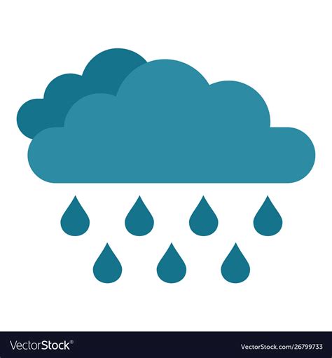 rain cloud icon flat style royalty free vector image