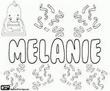 Melanie Name Coloring Feminine sketch template