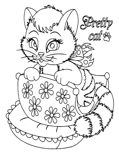 printable coloring pages  kittens printable blank world