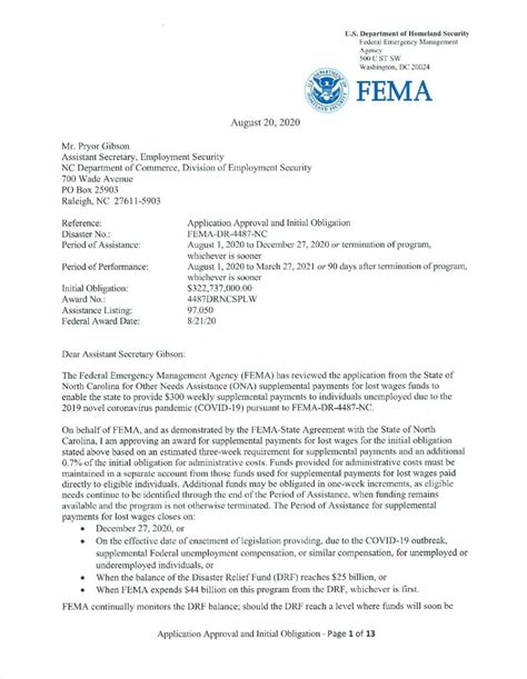 fema approval letter