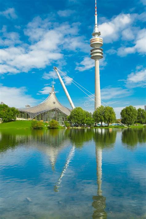 view  olympiapark  olympic tower  munich bavaria germany