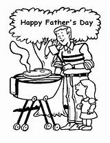Coloring Happy Pages Fathers Daddy Meat Father Cooking sketch template