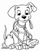 Coloring 101 Pages Dalmatians Disney Dog Puppies Leash Sheets Mouth Pepper Da Puppy Disneyclips Kids His sketch template