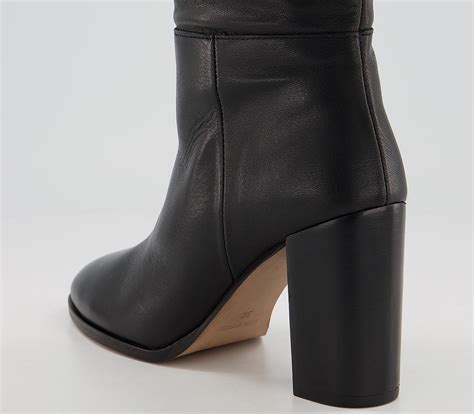 office kaitlyn block heel knee boots black leather knee high boots