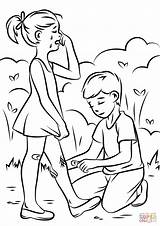 Coloring Helping Friends Pages Drawing Printable sketch template