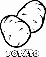 Potato Printable Drawing Colouring Easy Coloringall sketch template