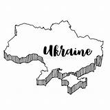 Ukraine Administrative Drapeau Gezeichnet Politique Tiré Landkarte Skizze Vektorkonzept sketch template