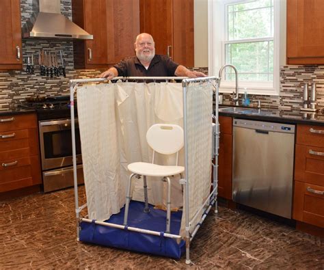 A Portable Shower Can Set Up Easily In Your Kitchen Or Laundry Room