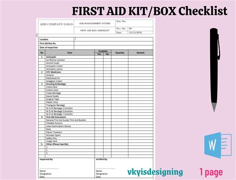 aid kit checklist printable ubicaciondepersonascdmxgobmx