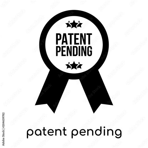 patent pending symbol isolated  white background black vector sign