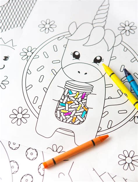unicorn cute happy birthday coloring pages