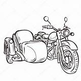 Sidecar Moto Draw sketch template