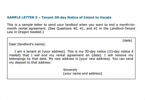 letter  intent  vacate templates   ms word