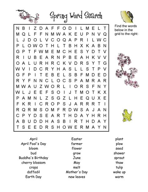 printable spring break word searches word search printable