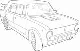 Car Outline Drawing Clip Lada Cars Vector Clipart Tuned Coloring Svg Vaz Cliparts Outlines 2101 Compact Pages Template Line Drawings sketch template