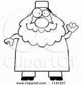 Muslim Waving Chubby Man Clipart Cartoon Thoman Cory Outlined Coloring Vector 2021 sketch template