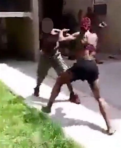 Muscle Bound Woman Beats Up Man And Punches Him Repeatedly